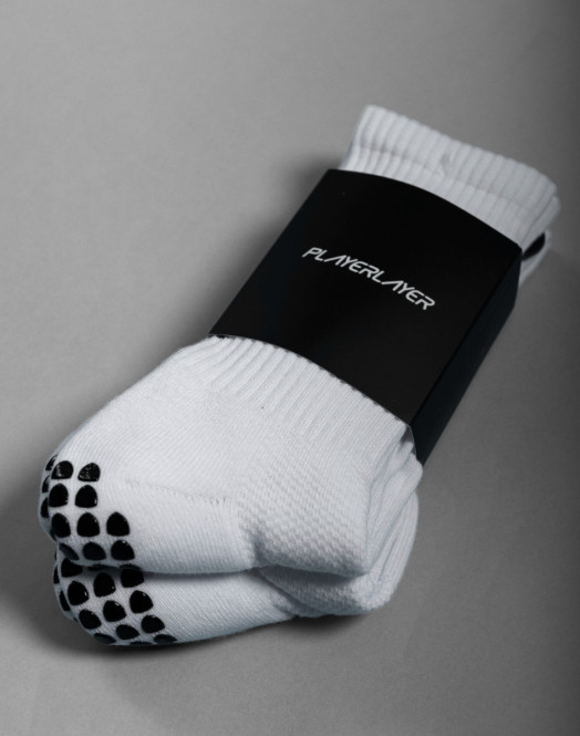 Junior Elevate Grip Socks - 2 Pack White