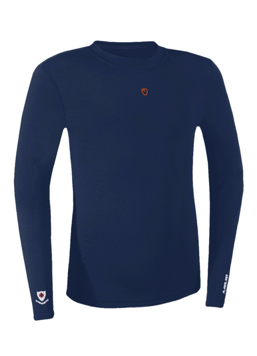 Junior BaseLayer Top LS Crew Navy Blue