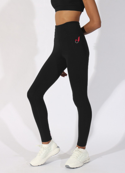Black leggings with design shop