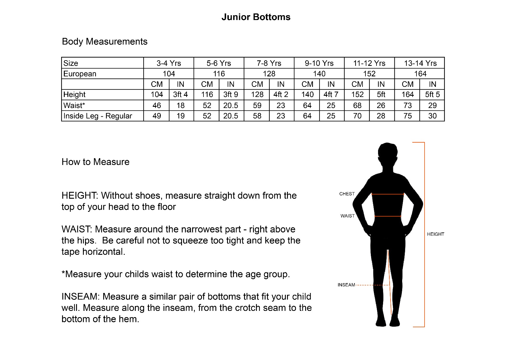 PlayerLayer - Junior Size Guide